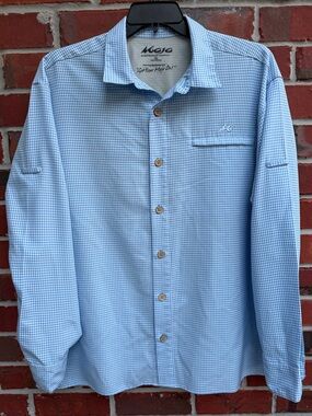 Mojo Sportswear Mr. Big Heron Blue XL Sport Check Long Sleeve Vented Shirt F7